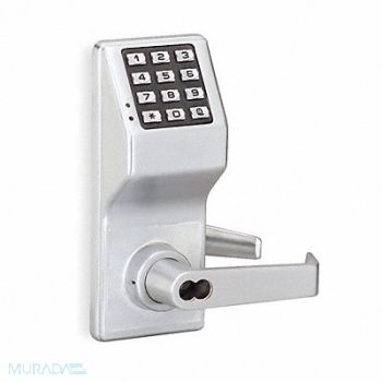 TRILOGY BY ALARM LOCK Electronic Lock Satin Chrome 12 Button, 6JD80