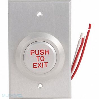 DORTRONICS Push to Exit Button 24VDC Wt/Red Button, 400A71