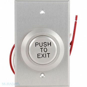 DORTRONICS Push to Exit Button 24VDC Wt/Blk Button, 400A81