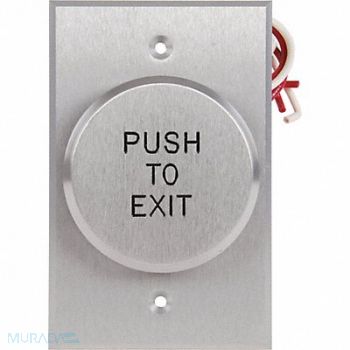 DORTRONICS Push to Exit Button 24VDC Silver Button, 400A99