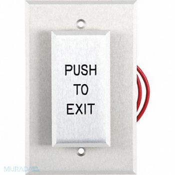 DORTRONICS Push to Exit Button 24VDC Silver Button, 400C03