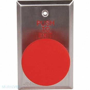 DORTRONICS Push to Exit Button 24VDC Red Button, 400C04