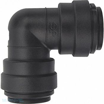 JOHN GUEST Union Elbow Black 1/2 Tube Size PK10, 400L33