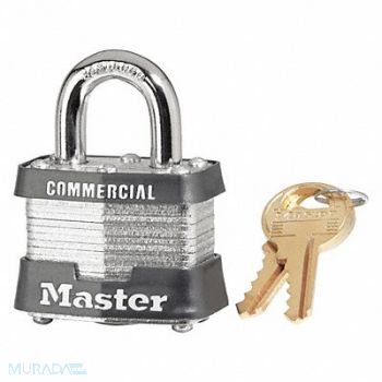 MASTER LOCK Keyed Padlock 5/8 in Rectangle Silver, 401M59