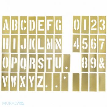 SKILCRAFT Stencil Comb. Set Gold Brass Overall 3 W, 401Y11