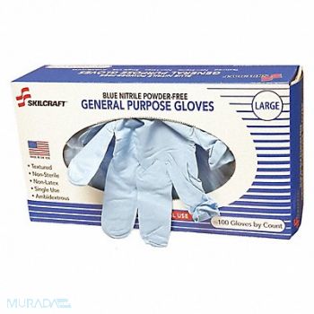 ABILITY ONE Disposable Gloves Nitrile L PK100, 401Y17