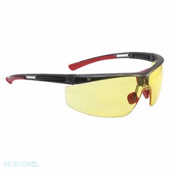 HONEYWELL NORTH Safety Glasses Amber Lens Black Frame, 401Y63