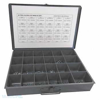 GRAINGER APPROVED Wood Screw Assortment 600 pcs., 402K47