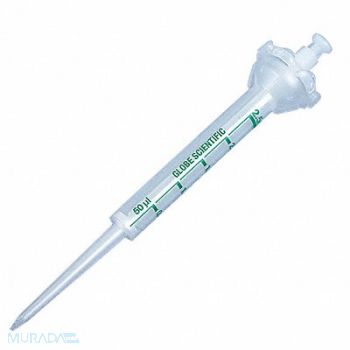 GLOBE SCIENTIFIC Dispenser Syringe Tip Clear 250uL PK100, 404W60