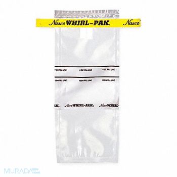 WHIRL-PAK Sampling Bag Write-On 4 oz PK500, 407L36