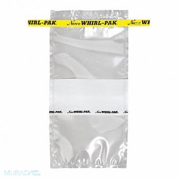 WHIRL-PAK Sampling Bag Write-On 18 oz 9 L PK500, 407L42