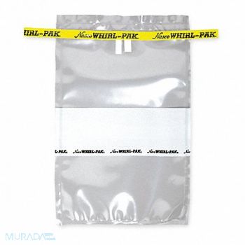 WHIRL-PAK Sampling Bag Write-On 24 oz 9 L PK500, 407L47