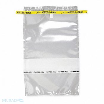 WHIRL-PAK Sampling Bag Write-On 55 oz 12 L PK500, 407L53