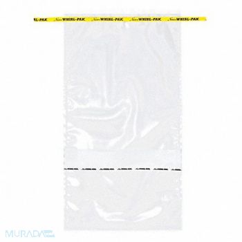 WHIRL-PAK Sampling Bag Clear 123 oz 20 L PK250, 407L57