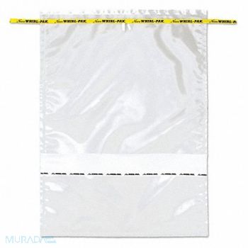 WHIRL-PAK Sampling Bag Clear 184 oz 20 L PK100, 407L59