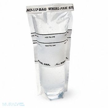 WHIRL-PAK Sampling Bag Self-Standing 4 oz PK500, 407L66