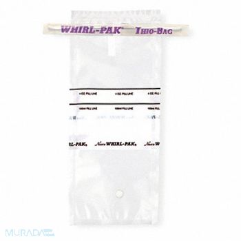 WHIRL-PAK Sampling Bag Write-On 3.38 oz PK100, 407L75