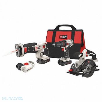 PORTER CABLE Cordless Combination Kit 4 Tools 20V DC, 40AL40