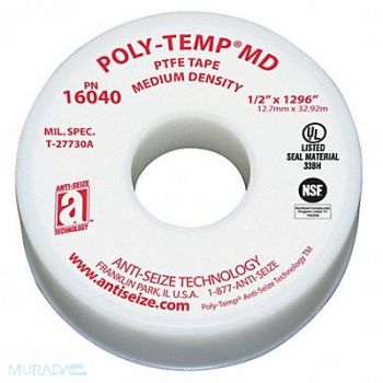ANTI-SEIZE TECHNOLOGY Thread Sealant Tape 1/2 W White, 40E314