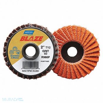 NORTON J5071 Flap Disc 2 in Dia 80 Grit Type 27, 40HV21