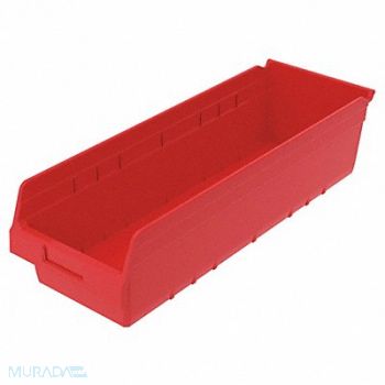 AKRO-MILS H2373 Shelf Bin Red Plastic 6 in, 40J799