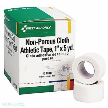 FIRST AID ONLY Athletic Tape White 1 W 5 yd. L PK10, 40JH03