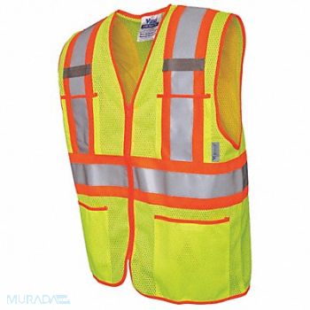 VIKING Hi-Vis Vest Lime Polyester Mesh XL, 517N37