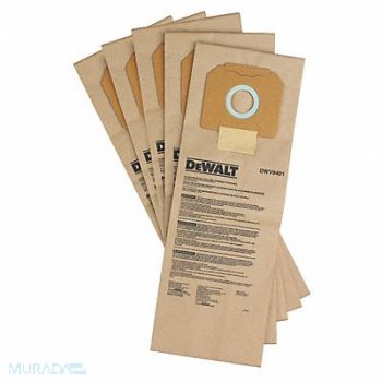 DEWALT Vacuum Bag Paper 2-Ply Reusable PK5, 40K408
