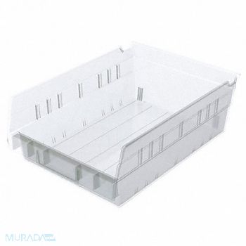 AKRO-MILS Shelf Bin Clear Indstr Grd Poly 4 in, 40K443