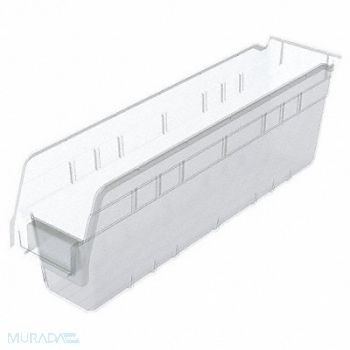 AKRO-MILS Shelf Bin Clear Plastic 6 in, 40K451