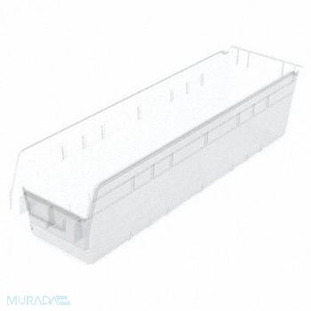 AKRO-MILS Shelf Bin Clear Plastic 6 in, 40K455