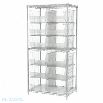 AKRO-MILS Bin Shlvng 24inx74inx36in Clear, 40K509
