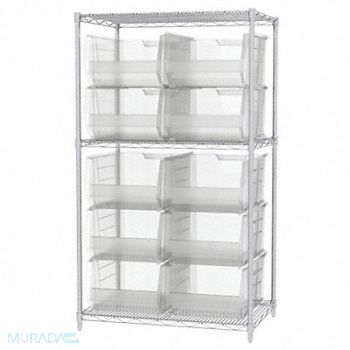 AKRO-MILS Bin Shlvng 24inx74inx36in Clear, 40K511