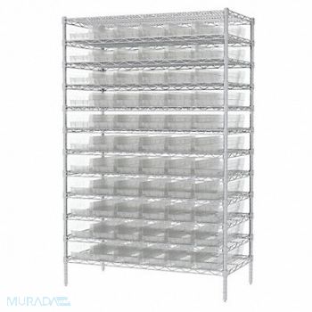 AKRO-MILS Bin Shlvng 24inx74inx48in Clear, 40K521