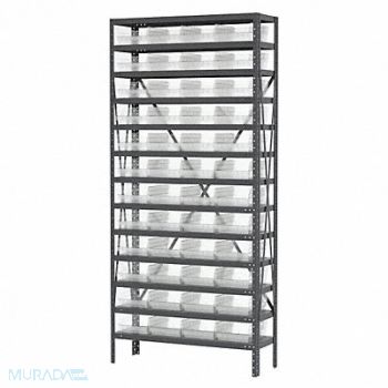 AKRO-MILS Bin Shlvng 12inx79inx36in Clear, 40K544