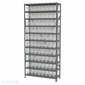 AKRO-MILS Bin Shlvng 12inx79inx36in Clear, 40K550