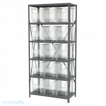 AKRO-MILS Bin Shlvng 18inx79inx36in Clear, 40K557