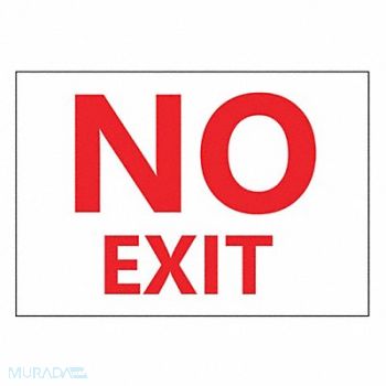 ZING Sign No EXit 10X14 Adhesive, 552L86