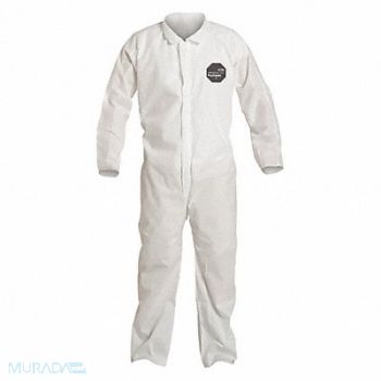 DUPONT H3322 Collared Coveralls White 5XL PK25, 40L012