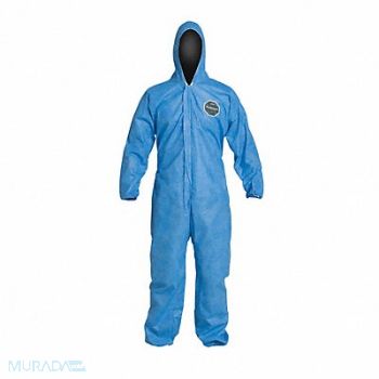 DUPONT H3337 Hooded Coveralls Blue 5XL Elastic PK25, 40L047