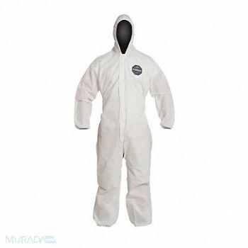 DUPONT H3337 Hooded Coveralls White 5XL Elastic PK25, 40L054