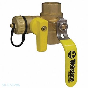 WEBSTONE LL Brass w/Drain 3-Way IPSxHose Cap 1 in, 40L212