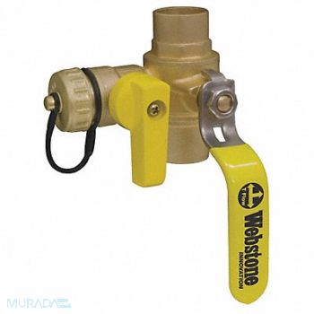 WEBSTONE Brass w/Drain 3-Way CupxHose 1 in, 40L215