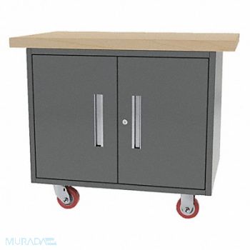GREENE MANUFACTURING INC. Mobile Cab Bench Butcher Block 38 W 24 D, 40LF10
