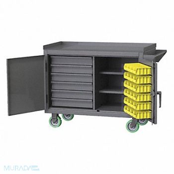 GREENE MANUFACTURING INC. Mobile Cabinet Bench Steel 36 W 24 D, 40LF17