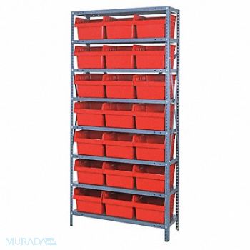 QUANTUM STORAGE SYSTEMS G7421 Bin Shlvng 12inx75inx36in Red, 40N194