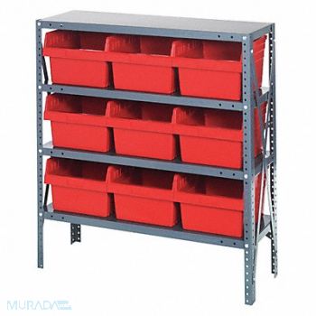 QUANTUM STORAGE SYSTEMS H2214 Bin Shlvng 12inx39inx36in Red, 40N198