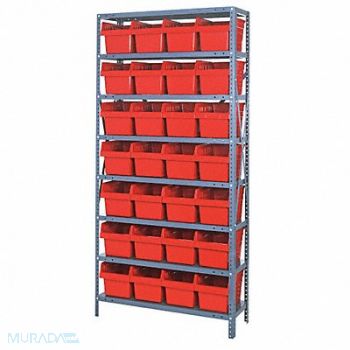 QUANTUM STORAGE SYSTEMS H2213 Bin Shlvng 18inx75inx36in Red, 40N202