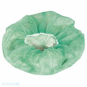 CELLUCAP Bouffant Cap Green 21 in dia PK1000, 40N274