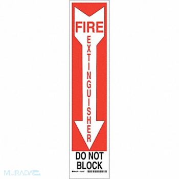 BRADY Fire Ext Sign 18X4 Black and Red/Wt, 542Z34